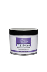 EZFlow A Polymer White Acrylic Powder 4 oz, premium acrylic powder for creating white acrylic nails with a smooth, flawless finish.